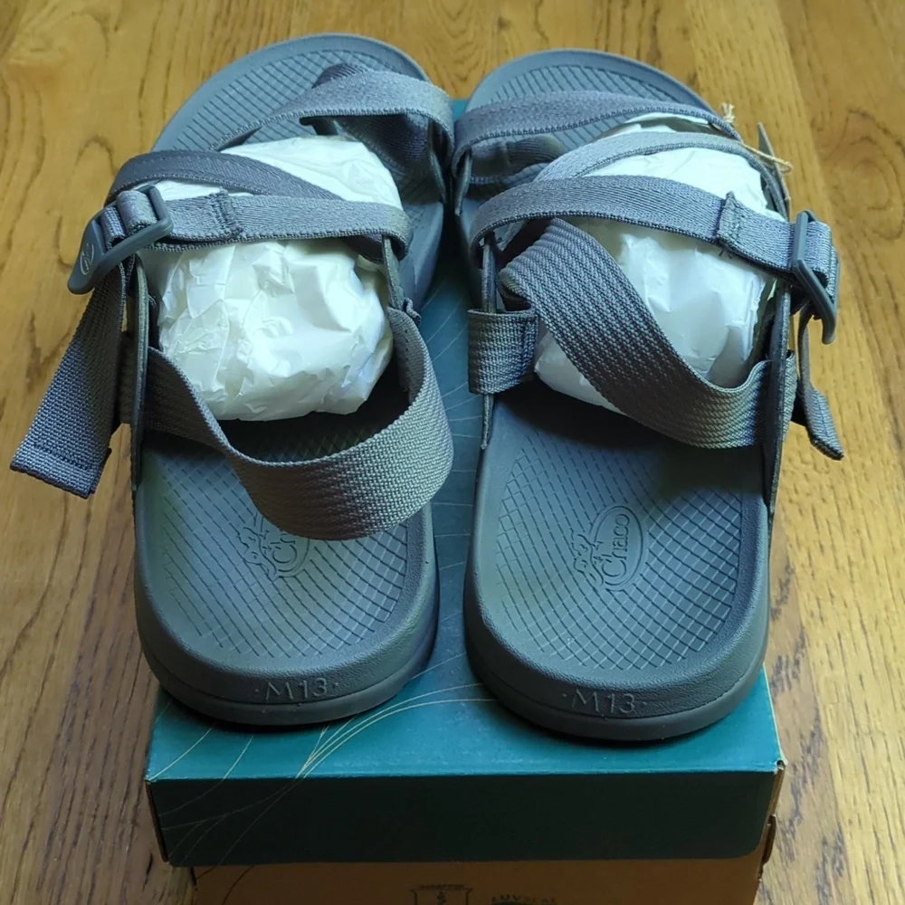 NIB Chaco Lockdown 2 Sandal Grey Adjustable Sandals Men's Size 13